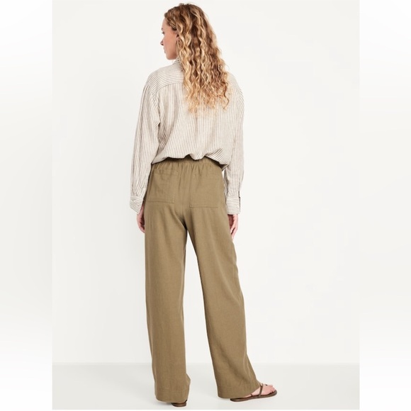 ✨ Old Navy High-Waisted Linen-Blend Drawstring Straight Pants – Size Large ✨ - Picture 3 of 7